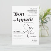 Menu Bon Appetit Dîner Mariage Noir Blanc (Debout devant)