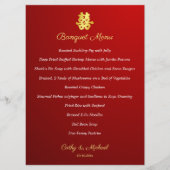 Menu Bonheur double mariage chinois rouge dégradé (Devant)