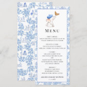 Menu Bonjour Bebe Romantique Française Fille Baby showe (Devant / Derrière)