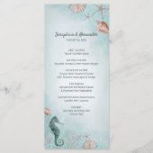 Menu Bord de mer | Beach Blue Watercolor Mariage (Devant)