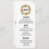 Menu Bord de Pivoine Rose Fardée (Devant / Derrière)