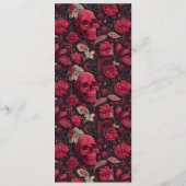 Menu Bordeaux Gothic Paisley Wedding (Dos)