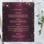 Menu bordeaux roos gold