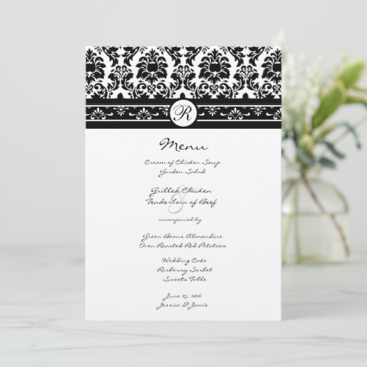  menu Borden zwart-wit (Staand voorkant)