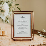 Menu Bordure classique formelle Noir Script élégant Mar<br><div class="desc">Menu de mariage élégant classique classique avec bordure étroite en noir</div>
