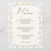 Menu Bordure de nœud floral élégant minimal  (Devant)