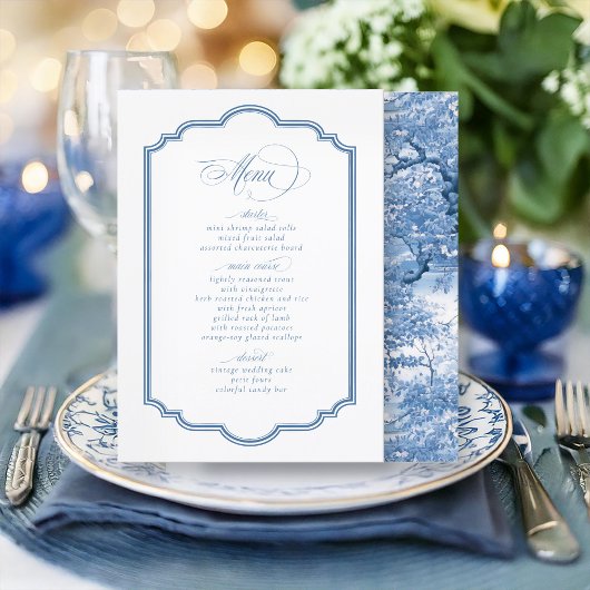 Menu Bordure décorative Chinoiserie Motif Rev ID1094