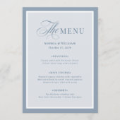 Menu Bordure élégante bleu poussiéreux | Luxe Classique (Devant)