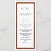 Menu Bordure élégante de Noël rouge damassé (Devant)