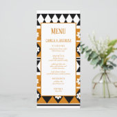 Menu Bordure Fleur Diamant Boho Motif Floral (Debout devant)
