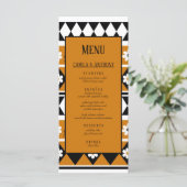 Menu Bordure Fleur Diamant Boho Motif Floral (Debout devant)