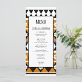Menu Bordure Fleur Diamant Boho Motif Floral (Debout devant)