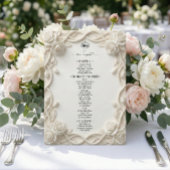 Menu Bordure florale en plâtre sculpté faux 3D