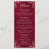 Menu Bordure Ornée & Monogramme en forme de cœur - Bord (Devant)