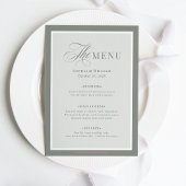 Menu Bordure verte élégante | Luxe classique
