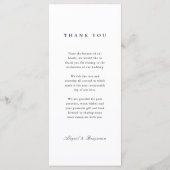 Menu Bordures élégantes noir & blanc minimaliste mariag (Dos)