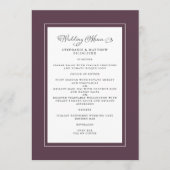 Menu Bordures Mariage Luxe Moderne Violet Chic (Devant)