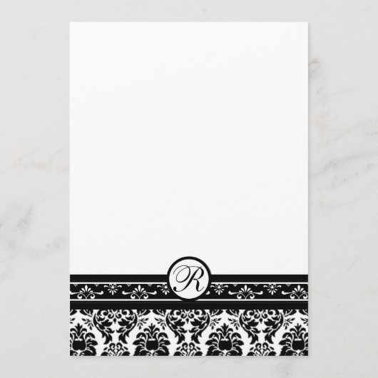 Menu Bordures vintage noir Damas (Dos)