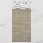 Menu BORlap & Lace Simple Rustic Elegant Wedding (Achterkant)