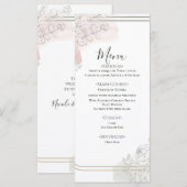 Menu Botanical Outline Sage & Blush Floral Wedding  (Devant / Derrière)