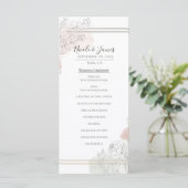 Menu Botanical Outline Sage & Blush Floral Wedding  (Debout devant)