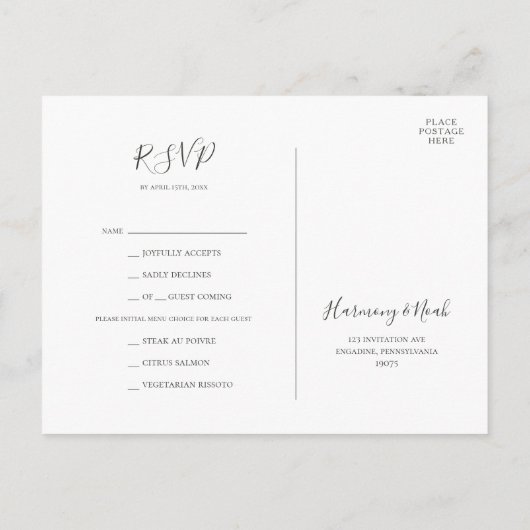 Menu botanique de fêtes | Choix de menu Champagne  (Dos)