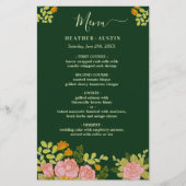 Menu Botanique Floral Dark Green Mariage (Devant)