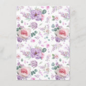 Menu Botanique Floral violet et Mariage rose (Dos)