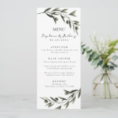 Menu Botanique Olive Branch Feuille Mariage italien (Debout devant)