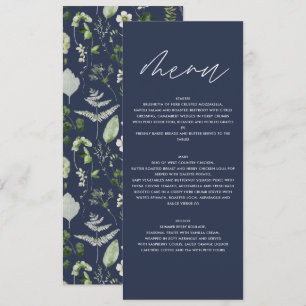 Menu Botanique Personnalisée pour Mariage Élégante Verd