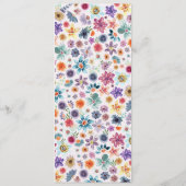 Menu Botanique rose Boho Chic Fleur sauvage Jardin Mari (Dos)