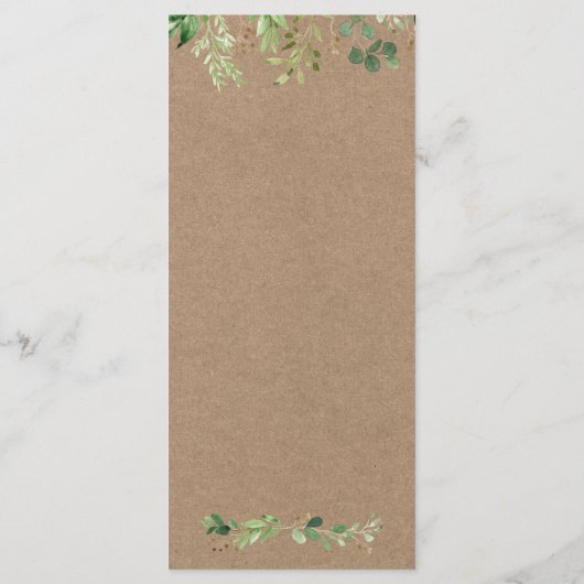 Menu Botanique Verdure Eucalyptus Mariage Kraft (Dos)