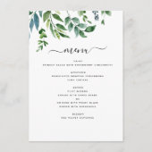 Menu Botanique Verdure Foliage Mariage d'aquarelle (Devant)