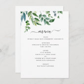 Menu Botanique Verdure Foliage Mariage d'aquarelle (Devant / Derrière)