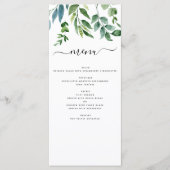 Menu Botanique Verdure Foliage Mariage d'aquarelle (Devant)