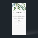 Menu Botanique Verdure Foliage Mariage d'aquarelle<br><div class="desc">Green Herbs - Verdure Foliage Aquarelle Printemps Mariage Elégant et moderne Invitations sur arrière - plan blanc - comprend une belle et élégante typographie script avec feuilles botaniques modernes et verdure pour la célébration spéciale de mariage.</div>