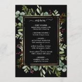 Menu Botanique Verdure Noël Fête Mariage noir (Devant)