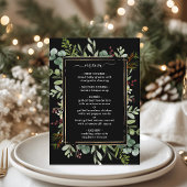 Menu Botanique Verdure Noël Fête Mariage noir