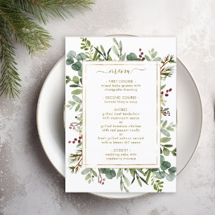 Menu Botanique Verdure Noël Vacances Mariage d'or