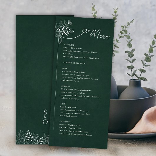 Menu Botanique Vert Nature Feuillue 