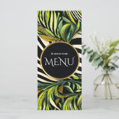 Menu Botanique Vert Tropical Design Moderne Élégan (Debout devant)