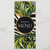 Menu Botanique Vert Tropical Design Moderne Élégan (Devant)