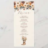Menu Bottes occidentales en terre cuite florale Mariage (Dos)