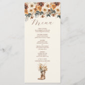 Menu Bottes occidentales en terre cuite florale Mariage (Devant)
