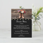 Menu Bottes Western Cowboy Floral Elegant Mason Jar (Debout devant)