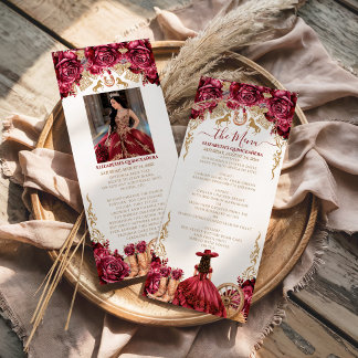 Menu Bottines de cowboy Quinceanera Or Bourgogne