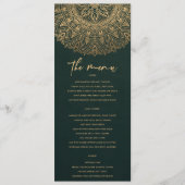 MENU BOTTLE VERT OR CLASSIQUE ORNATE MANDALA MARIAGE (Devant)