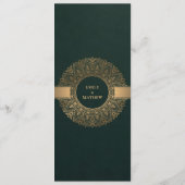 MENU BOTTLE VERT OR CLASSIQUE ORNATE MANDALA MARIAGE (Dos)