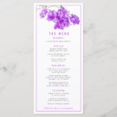 Menu Bougainvillea couleur violet mariage tropical (Devant)