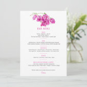 Menu Bougainvillea rose violet mariage (Debout devant)